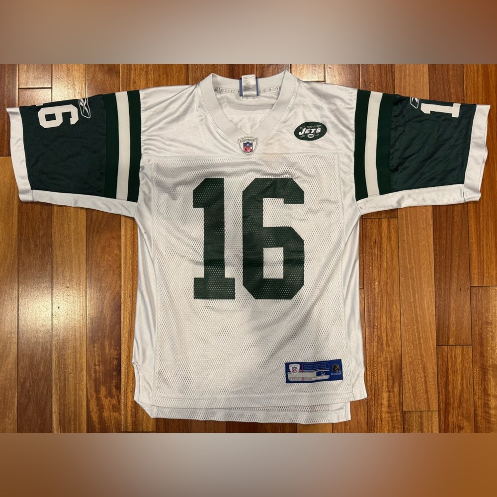 Reebok New York Jets Brad Smith White and Green Men’s Small Football Jersey